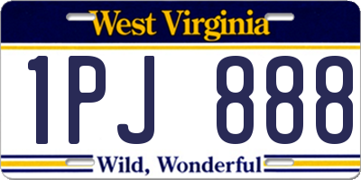 WV license plate 1PJ888