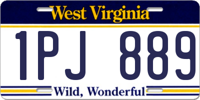 WV license plate 1PJ889