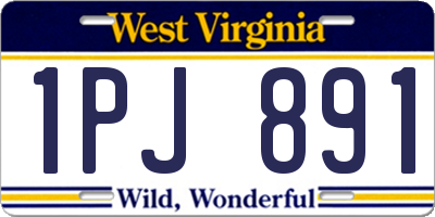 WV license plate 1PJ891
