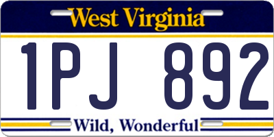 WV license plate 1PJ892