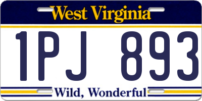 WV license plate 1PJ893