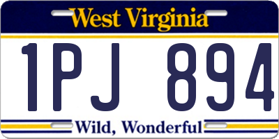 WV license plate 1PJ894
