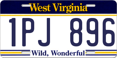 WV license plate 1PJ896