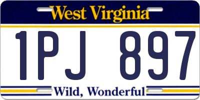 WV license plate 1PJ897