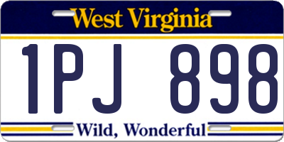 WV license plate 1PJ898