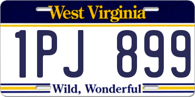 WV license plate 1PJ899