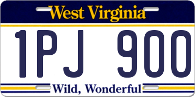 WV license plate 1PJ900