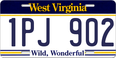 WV license plate 1PJ902