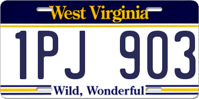 WV license plate 1PJ903