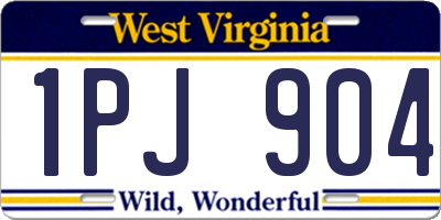 WV license plate 1PJ904