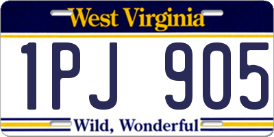 WV license plate 1PJ905