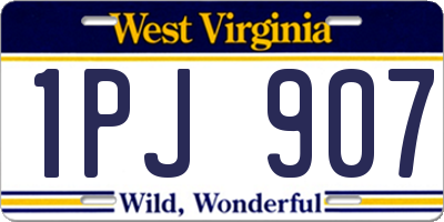 WV license plate 1PJ907