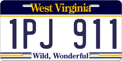 WV license plate 1PJ911