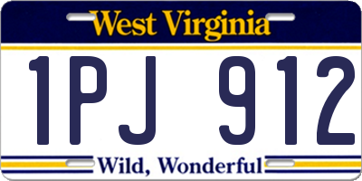 WV license plate 1PJ912