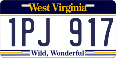 WV license plate 1PJ917