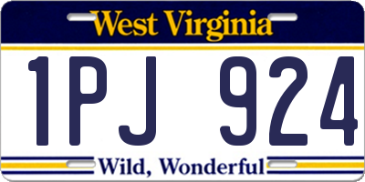 WV license plate 1PJ924