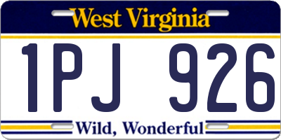 WV license plate 1PJ926
