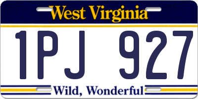 WV license plate 1PJ927