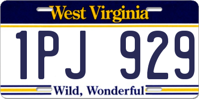 WV license plate 1PJ929