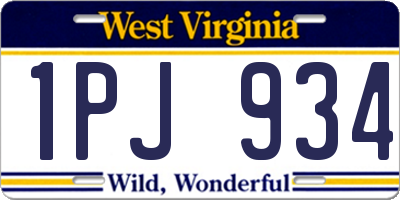 WV license plate 1PJ934