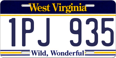 WV license plate 1PJ935