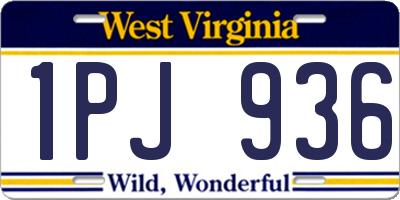 WV license plate 1PJ936
