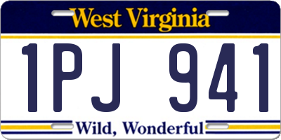 WV license plate 1PJ941