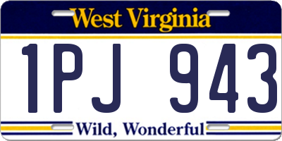 WV license plate 1PJ943