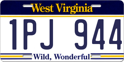WV license plate 1PJ944