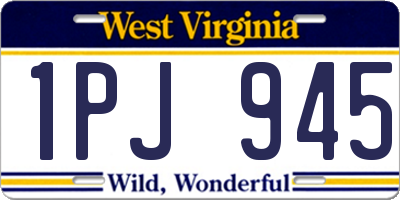 WV license plate 1PJ945
