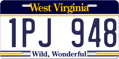 WV license plate 1PJ948