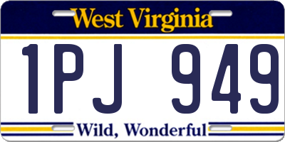 WV license plate 1PJ949