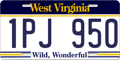 WV license plate 1PJ950