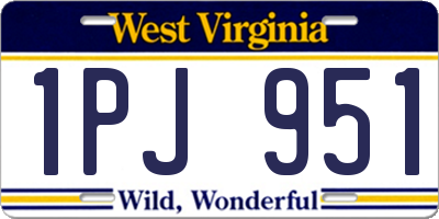 WV license plate 1PJ951