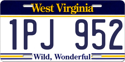 WV license plate 1PJ952