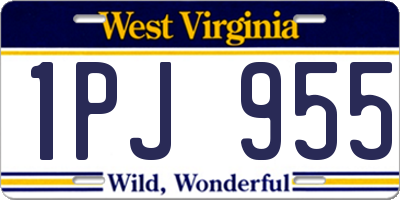WV license plate 1PJ955