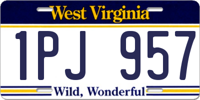 WV license plate 1PJ957