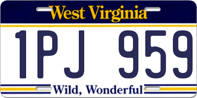 WV license plate 1PJ959