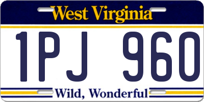 WV license plate 1PJ960