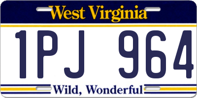 WV license plate 1PJ964