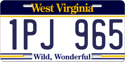 WV license plate 1PJ965