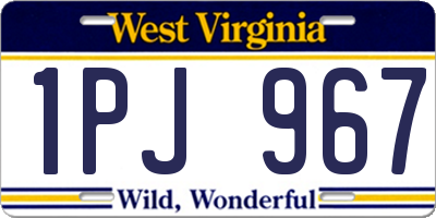 WV license plate 1PJ967