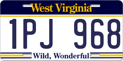 WV license plate 1PJ968