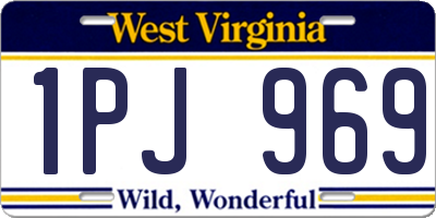 WV license plate 1PJ969