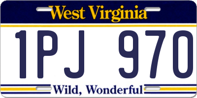 WV license plate 1PJ970