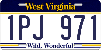 WV license plate 1PJ971