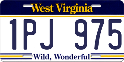 WV license plate 1PJ975