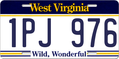WV license plate 1PJ976