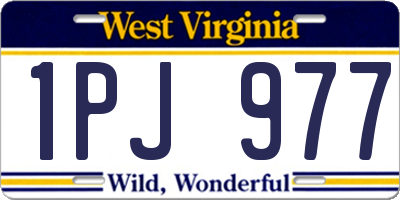 WV license plate 1PJ977