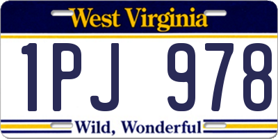 WV license plate 1PJ978